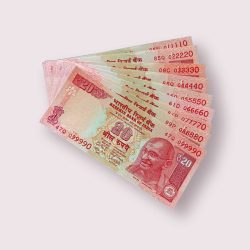 Rs 20 India Banknote 9 note set same prefix fancy numbers starting 011110 till 099990 Unique and Rare