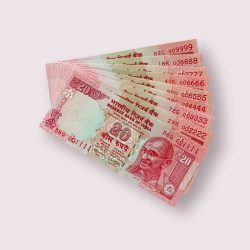 Rs 20 India Banknote 9 note set same prefix fancy numbers starting 001111 till 009999 Unique and Rare