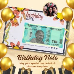 Special 50 Rupee Birthday Note Choose your Date of Birth and it will be Delivered to you
