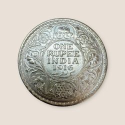 Re 1 British India King George V Rupee Silver year 1916 Unique and Rare