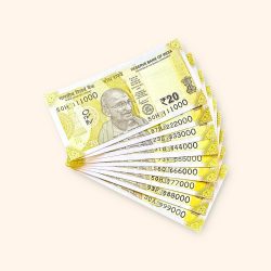 Rs 20 India Banknote Fancy Number Set 111000 till 999000 Gem Unc Very Unique and Rare