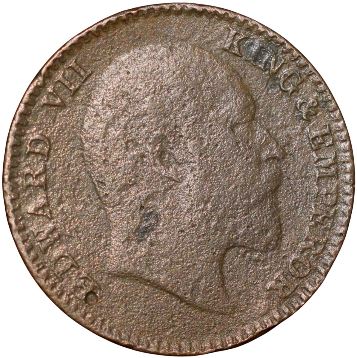 Bronze 1/12 Anna of Edward VII (AD 1909) of Calcutta Mint