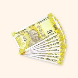 Rs 20 India Banknote Fancy Number Set 001010 till 009090 Gem Unc Very Unique and Rare