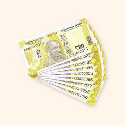 Rs 20 India Banknote Fancy Number Set 010011 till 090099 Gem Unc Very Unique and Rare