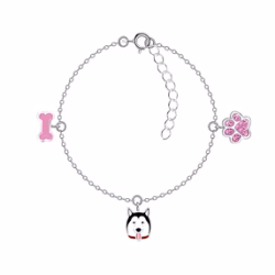 Alternative view of Silver Dog Lovers Bracelet Very Unique and Rare Anti Tarnish