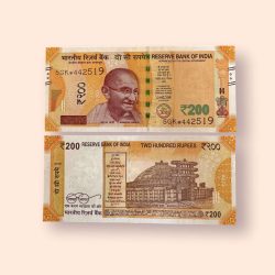 HS 9 Rs 200 India Banknote Star Replacement Issue 5GK Inset PLAIN 2018 Limited Issue