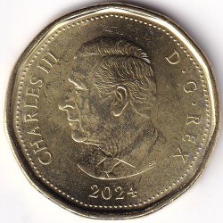 Alternative view of 1 Dollar Canada Birth of L. M. Montgomery Color UNC Coin