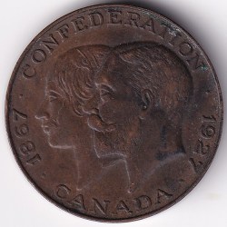 Alternative view of Canada 1927 Confederation Medal Wt 11.2 Grams Bronze Rare