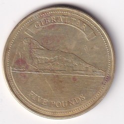 Alternative view of Gibraltar 5 Pounds 2010 - Elizabeth II Rock of Gibraltar RARE COIN #M-944
