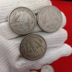 One Rs Scare Coin Copper Nickel 1950 Year 1 Pcs Given Republic of India