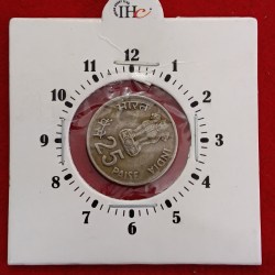 25 Paise Ex Rare Error Coin Delhi Asian Games 1982 Year Bombay Mint 2 "O Clock Error RBI Mistake Coin