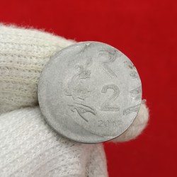 Two Rs FSS Heavy Shifted Coin 2012 Calcutta Mint RBI Mistake Coin