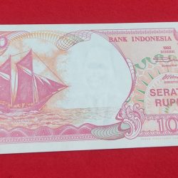 Alternative view of RARE 100 RUPIAH BANK NOTE WITH ENDING 786 (INDONESIA) GEM UNC CONDITION