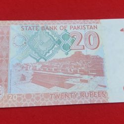 Alternative view of RARE 20 RUPEES BANK NOTE WITH ENDING 786 NUMBER(PAKISTAN) GEM UNC CONDITION