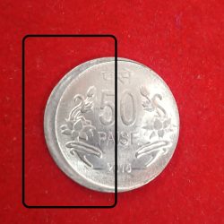 50 Paise FSS Shifting Error Coin 2015 Year Calcutta Mint Gem Unc Condition RBI Mistake Coin