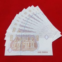 1 EGYPTIAN POUND BANK NOTE GEM UNC CONDITION EACH NOTE PRICE 136.5