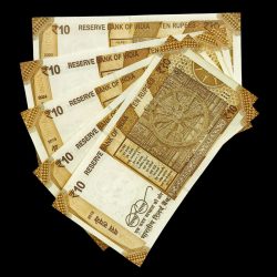 Alternative view of Extremely Rare 10 Rupee 5 Birthday Notes Collection with Ending 786 Notes Same Set Given GEM UNC NOTES