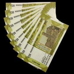 Alternative view of Extremely Rare 20 Rupee 9 Birthday Notes Collection 011101 to 011109 Same Set Given GEM UNC NOTES