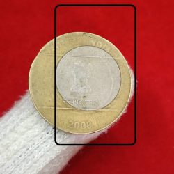 Ten Rs Ex Rare Error Coin 15 Lines Back Side heavy Shifted Coin RBI Mistake Coin 2008 Year Noida Mint