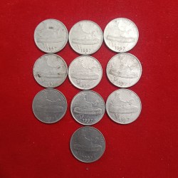 50 Paise Scare Coin 10 Pcs Given 1997 Year Hyderabad Mint Republic of India