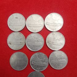 Alternative view of 50 Paise Scare Coin 10 Pcs Given 1997 Year Hyderabad Mint Republic of India