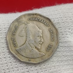 Alternative view of Two Rs Rare Chatrapati Shivaji Maharaj ji 1999 Year Rare Coin Hyderabad Mint 05
