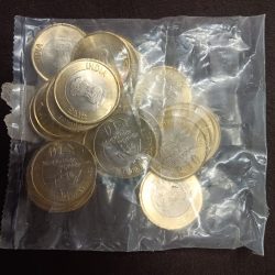 Ten Rs Akam Scare Coin Year 2023 Calcutta Mint RBI Sealed Packet 25 Pcs Pkt