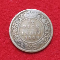 BRITISH INDIA 1/2 PICE EDWARD VII 1906 RARE COIN