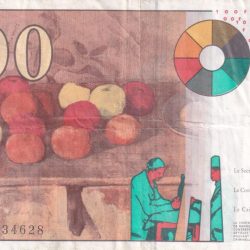 Alternative view of France 100 Francs Cézanne Lowest price World Note #b-2