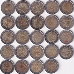 24 DIFFERENT 2 EURO COMMEMORATIVE BIMETALLIC RARE SET TOP CONDITION
