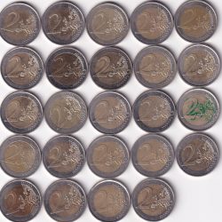 Alternative view of 24 DIFFERENT 2 EURO COMMEMORATIVE BIMETALLIC RARE SET TOP CONDITION