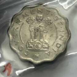 Alternative view of One Anna Bull 1950 Coin Unc