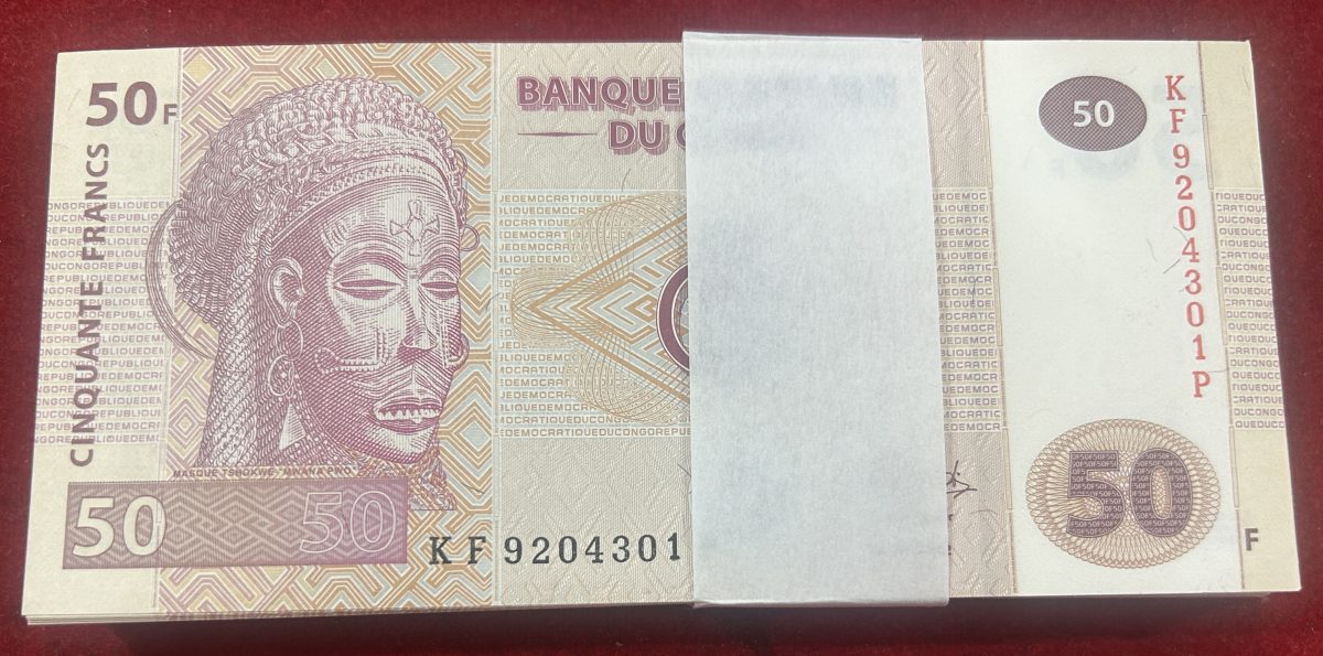 Congo 50 Francs full seriel wise 100 note gem UNC packet note buyer will receive 1 packet different serial number packet - Image 2