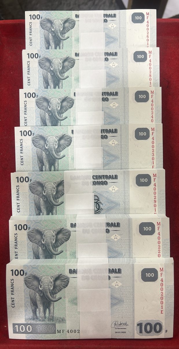 Congo 100 Francs full seriel wise 100 note gem UNC packet note buyer will receive 1 packet different serial number packet