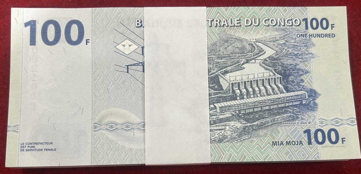 Congo 100 Francs full seriel wise 100 note gem UNC packet note buyer will receive 1 packet different serial number packet - Image 3