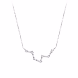 Silver Pisces Constellation Necklace Very Unique and Rare Anti Tarnish