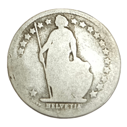SWITZERLAND Silver 1/2 FRANC Year 1879 "HELVETICA" **SCARE** Collectable Grade.