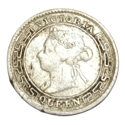 CEYLON Silver 10 CENTS Year 1894 QUEEN VICTORIA **SCARE** Collectable Grade.
