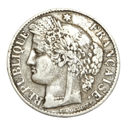 Alternative view of FRANCE Silver 50 CENTIMES Key Date 1881 CERES [Roman God] JULES GREVY OF FRANCE W= 2.5g Small Size **RARE** High Collectable Grade.