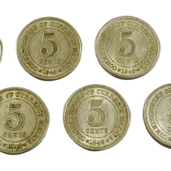 COMMISSIONERS OF CURRENCY "MALAYA" Silver 5 CENTS King GEORGE-VI in High AUNC Grade.