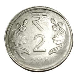 Alternative view of 2 Rupees Fss Year 2016 VERTICAL MISALIGNMENT DIE SHIFT "MAD" Error **SCARE** High Collectable Grade.