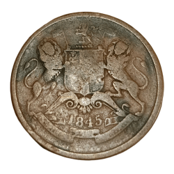 Alternative view of British India Copper HALF ANNA Key Date 1945 EAST INDIA COMPANY **RARE** Collectable Grade.