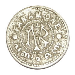 KINGDOM OF TRAVANCORE Silver ONE FANAM "Early Issue" Without Year **V. RARE** Collectible Grade.