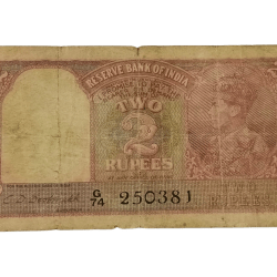 British India TWO RUPEES Signature C.D DESHMUKH King GEORGE-VI **RARE** Collectable Grade.
