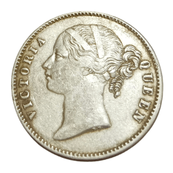Alternative view of British India Silver Rupee "EAST INDIA COMPANY" Year 1840 Victoria DIVIDED LEGENDS High Collectable Grade.