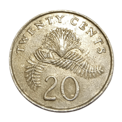 SINGAPORE Cu/Ni 20 CENTS Year 1985 in High Collectable Grade.