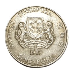 SINGAPORE Cu/Ni 20 CENTS Year 1987 in High Collectable Grade.