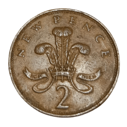 GREAT BRITAN UK Bronze 2 NEW PENCE CENT Year 1971 Queen ELIZABETH-II in Collectable Grade.