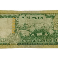 Alternative view of NEPAL Old 100 RUPEES Cape King HARISHANKAR TRIPATHI **SCARE** Collectable Grade.