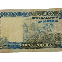 Alternative view of NIGERIA Old Currency 50 NAIRA in Collectable Grade.